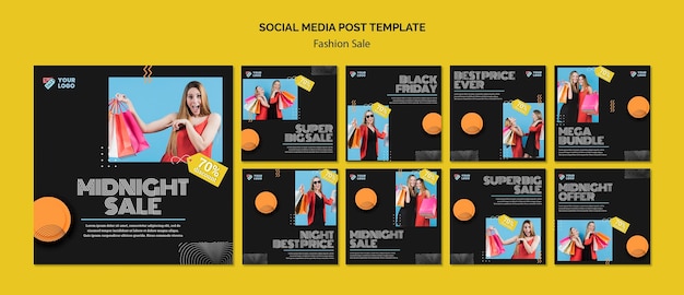 Modèle de publication de concept de vente de mode sur les médias sociaux
