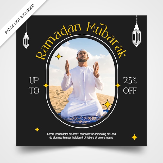 PSD modèle de publication de conception de médias sociaux esthétique ramadan mubarak