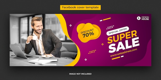 PSD modèle de publication de couverture facebook super vente dynamique