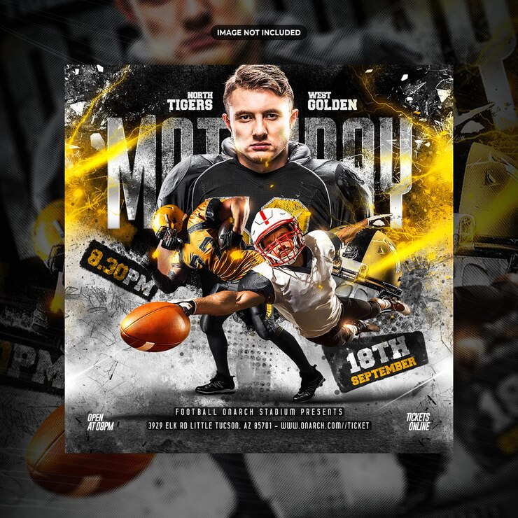 PSD modèle de publication ou de flyer sur les médias sociaux du joueur de football nfl