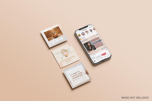 Modèle De Publication Et D'histoire Instagram Avec Maquette De Smartphone