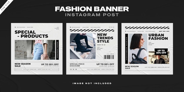 PSD modèle de publication instagram de bannière de vente de mode