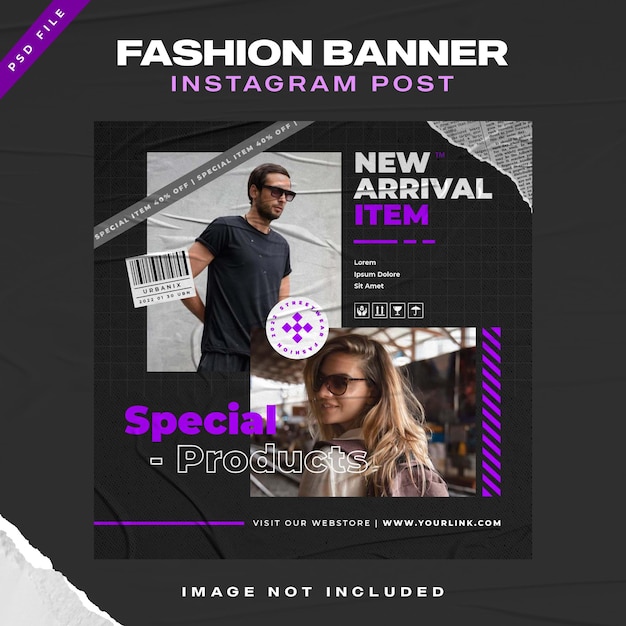 Modèle de publication instagram de bannière de vente de mode