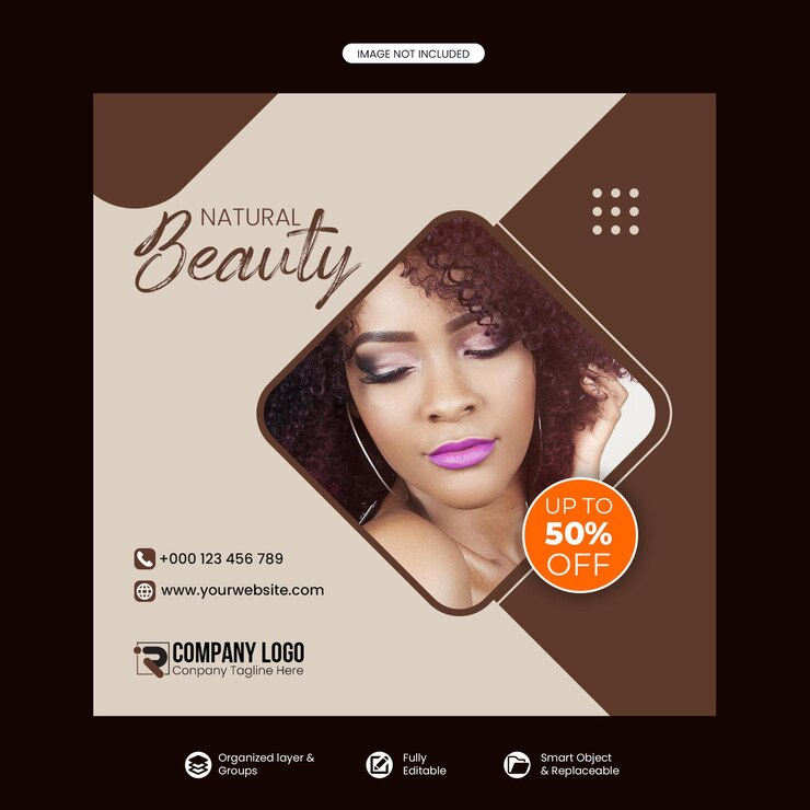 Modèle de publication Instagram beauté ou bannière de médias sociaux