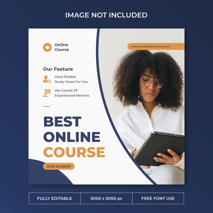 Modèle de publication instagram de cours en ligne sur les médias sociaux
