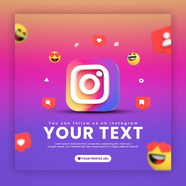 Modèle de publication Instagram avec des émojis et des icônes