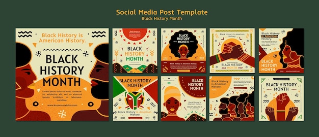 Modèle de publication instagram sur l'histoire des noirs