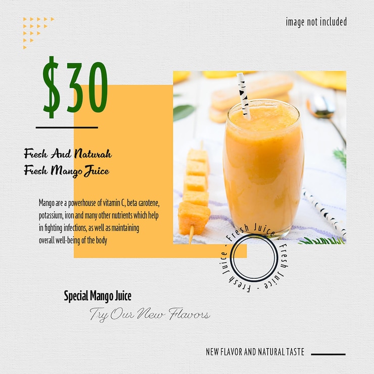 Modèle de publication Instagram de jus