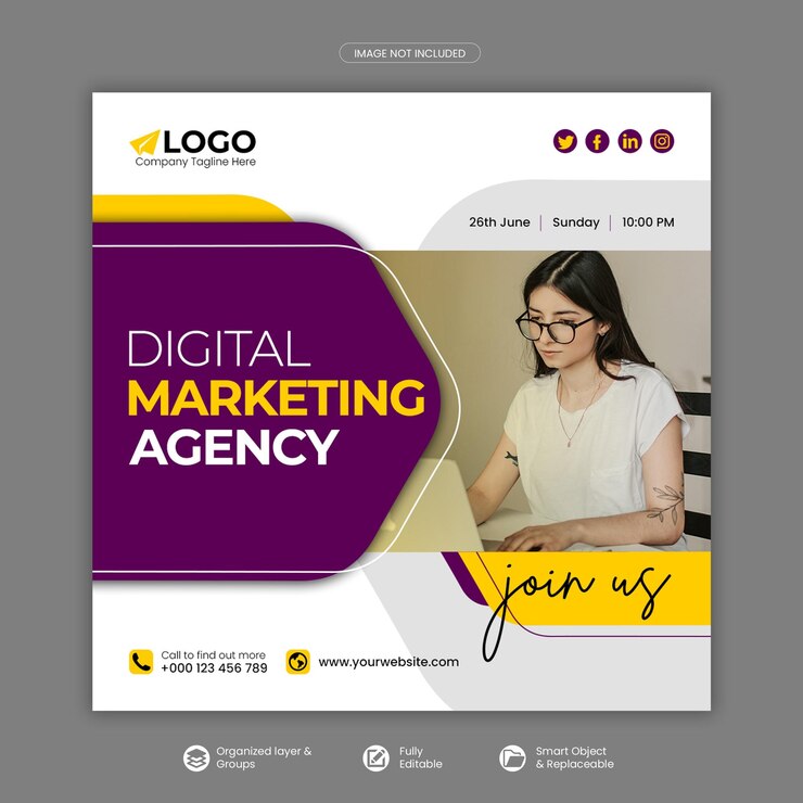 Modèle de publication Instagram de marketing numérique ou de bannière de médias sociaux
