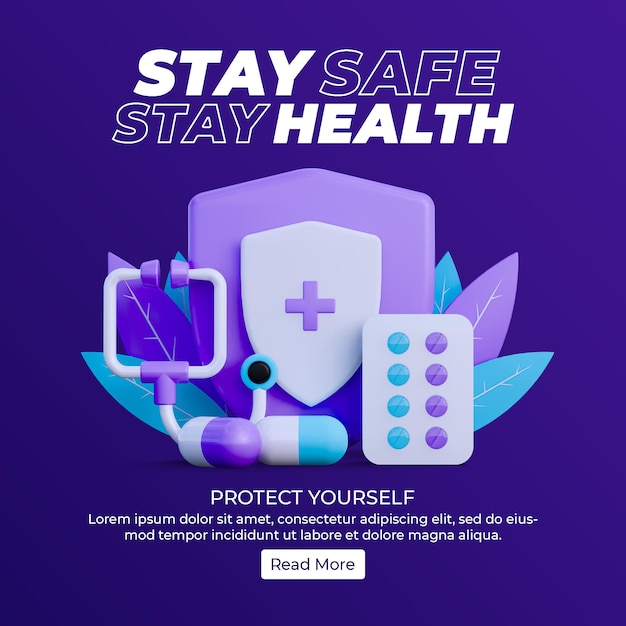 Modèle de publication instagram de médias sociaux de bannière de soins médicaux