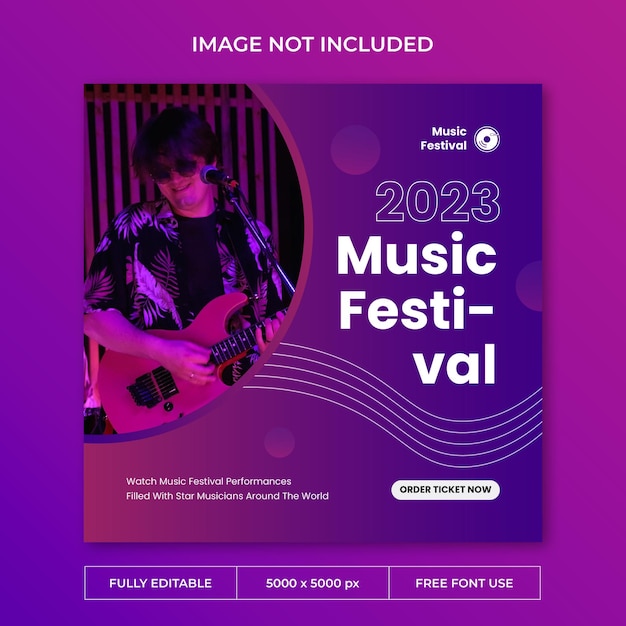 Modèle De Publication Instagram Sur Les Médias Sociaux Du Festival De Musique