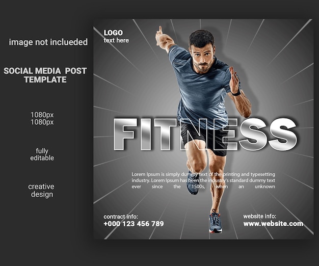 modèle de publication instagram et médias sociaux de gym fitness