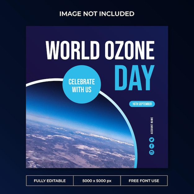 PSD modèle de publication instagram sur les médias sociaux de la journée mondiale de l'ozone