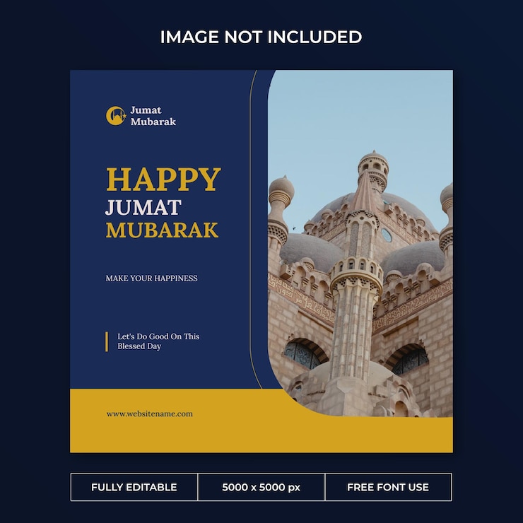 Modèle de publication instagram sur les médias sociaux de Jumat Mubarak