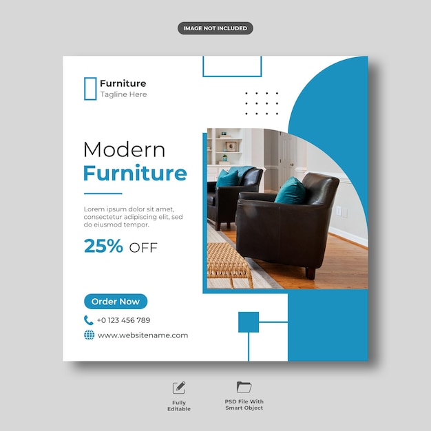PSD modèle de publication instagram et de médias sociaux pour la vente de meubles