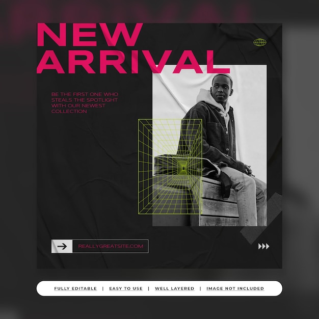 Modèle de publication Instagram de mode de rue urbaine noire