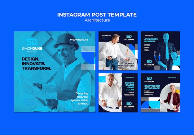 Modèle de publication instagram de projet d'architecture