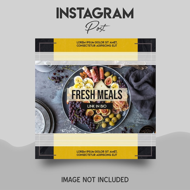 PSD modèle de publication instagram de repas frais