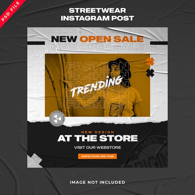 Modèle de publication Instagram streetwear de la mode urbaine