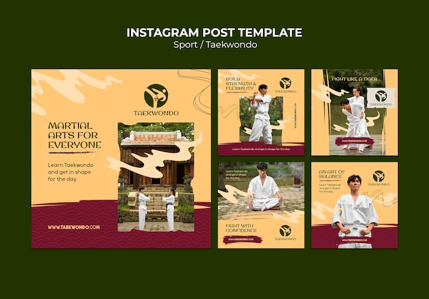 Modèle de publication instagram de taekwondo