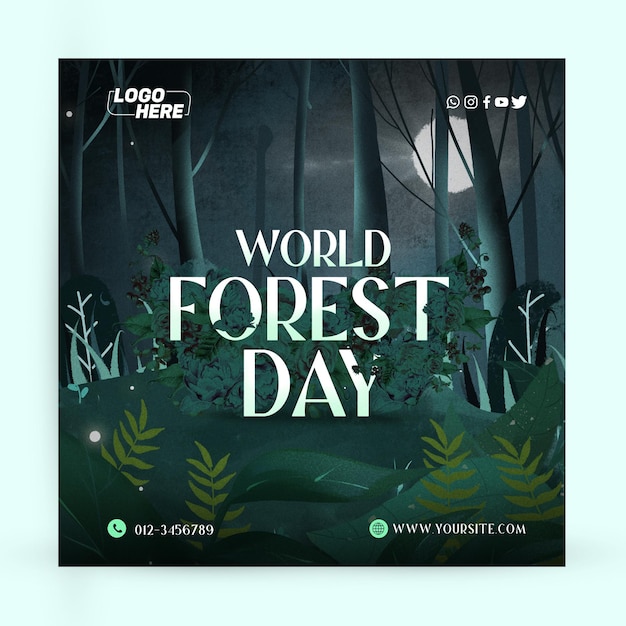 PSD modèle de publication de la journée mondiale de la forêt