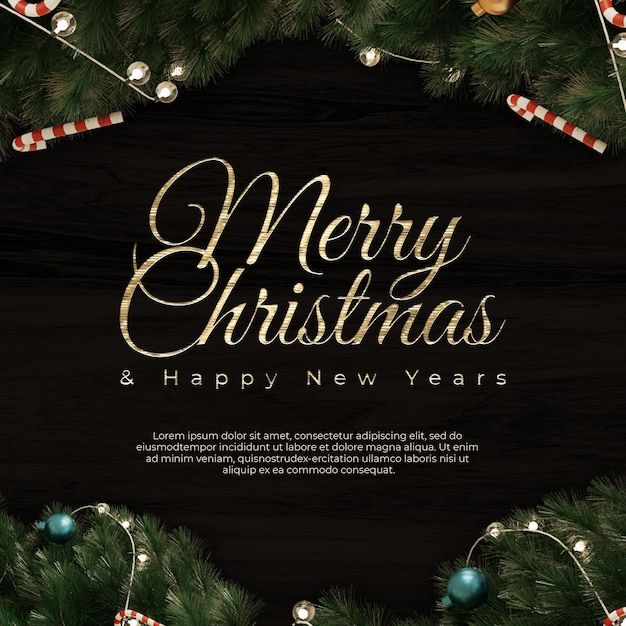 Modèle de publication de joyeux Noël sur les médias sociaux