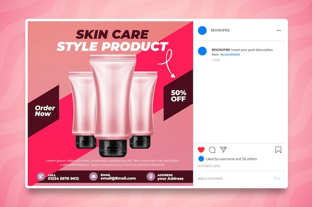 Modèle de publication de marque cosmétique PSD