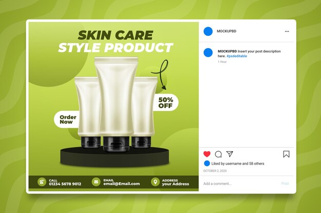Modèle de publication de marque cosmétique PSD