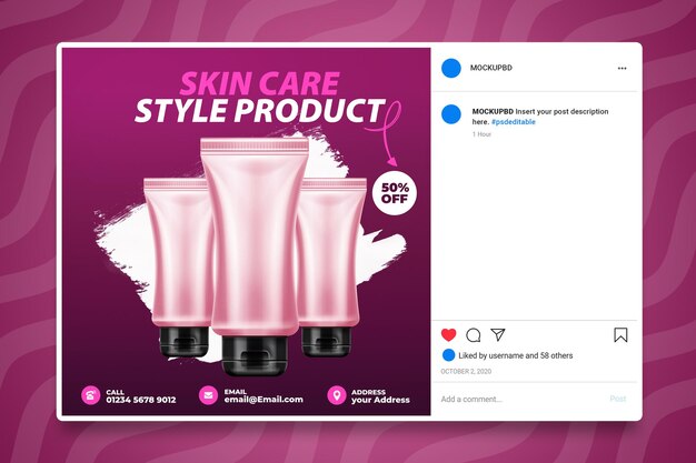 Modèle de publication de marque cosmétique PSD