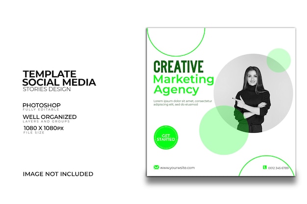 PSD modèle de publication sur les médias sociaux de l'agence de marketing créatif