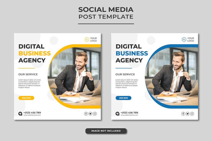 Modèle de publication sur les médias sociaux de l'agence de marketing numérique professionnelle