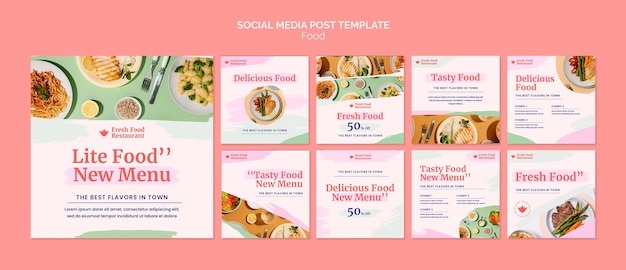 Modèle de publication de médias sociaux sur les aliments frais