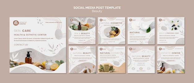 Modèle de publication sur les médias sociaux de beauté