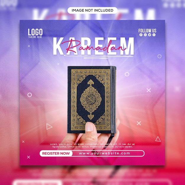 PSD modèle de publication sur les médias sociaux de célébration du ramadan kareem