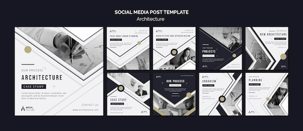 Modèle de publication de médias sociaux de concept d'architecture