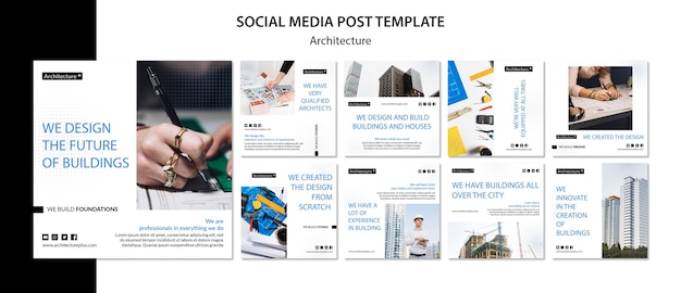 Modèle de publication de médias sociaux de concept d'arhitecture