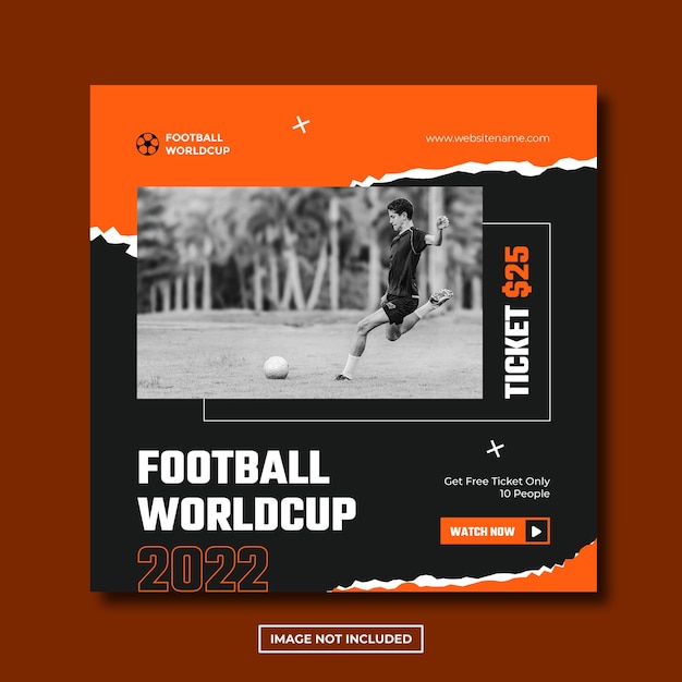 Modèle de publication sur les médias sociaux de la coupe du monde de football