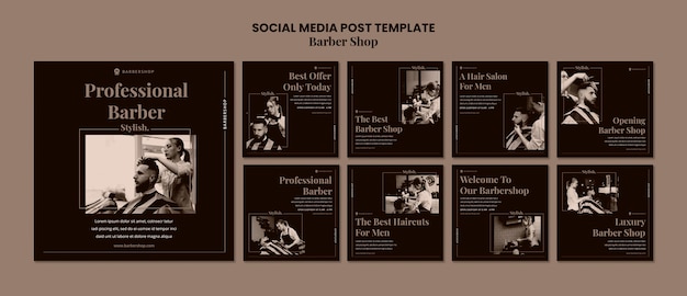Modèle de publication sur les médias sociaux du salon de coiffure