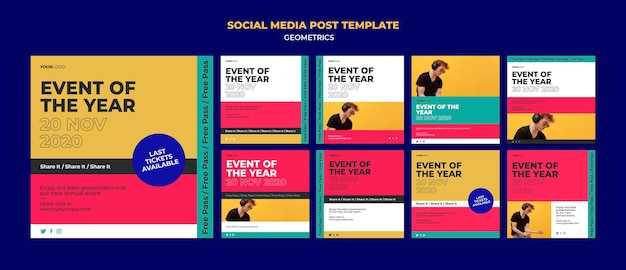 Modèle de publication sur les médias sociaux de l'événement de l'année