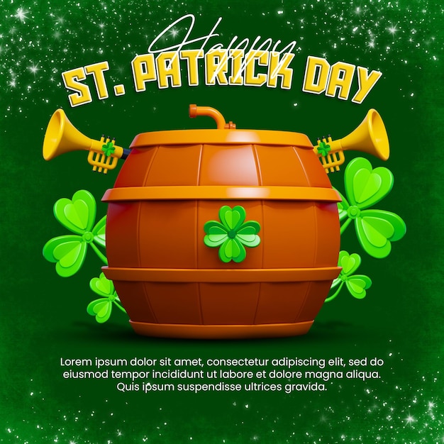 Modèle De Publication Sur Les Médias Sociaux Happy Patrick Day