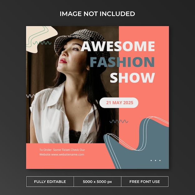 Modèle de publication de médias sociaux instagram de défilé de mode