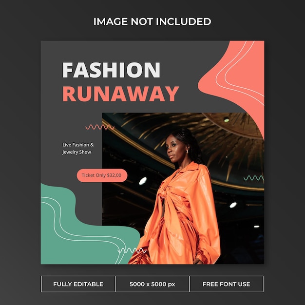 Modèle De Publication De Médias Sociaux Instagram De Défilé De Mode