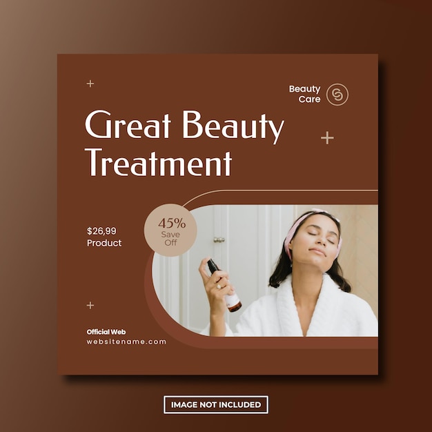 Modèle de publication de médias sociaux instagram sur les soins de la peau