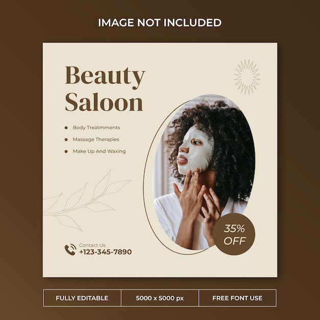 Modèle de publication de médias sociaux instagram spa beauté