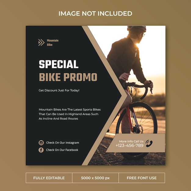 Modèle De Publication De Médias Sociaux Instagram De Vélo De Montagne