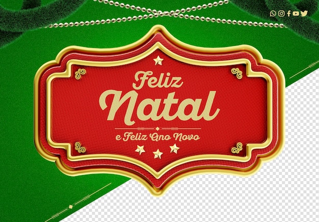 Modèle De Publication Sur Les Médias Sociaux Joyeux Noël Feliz Natal Au Brésil