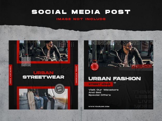 Modèle de publication sur les médias sociaux de la mode urbaine
