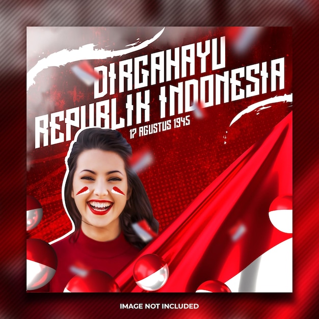 Modèle De Publication Sur Les Médias Sociaux Pour La Fête De L'indépendance De L'indonésie