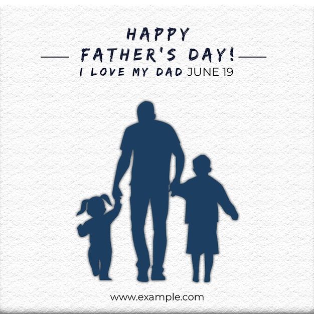 Modèle de publication sur les médias sociaux PSD Happy Father's Day