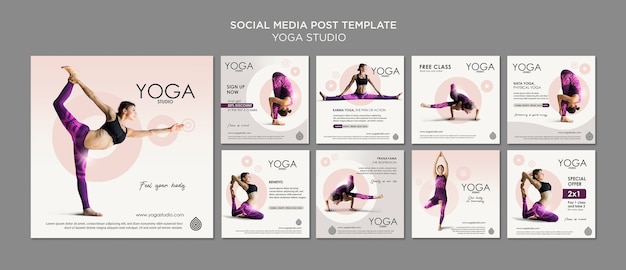 Modèle De Publication De Médias Sociaux De Studio De Yoga